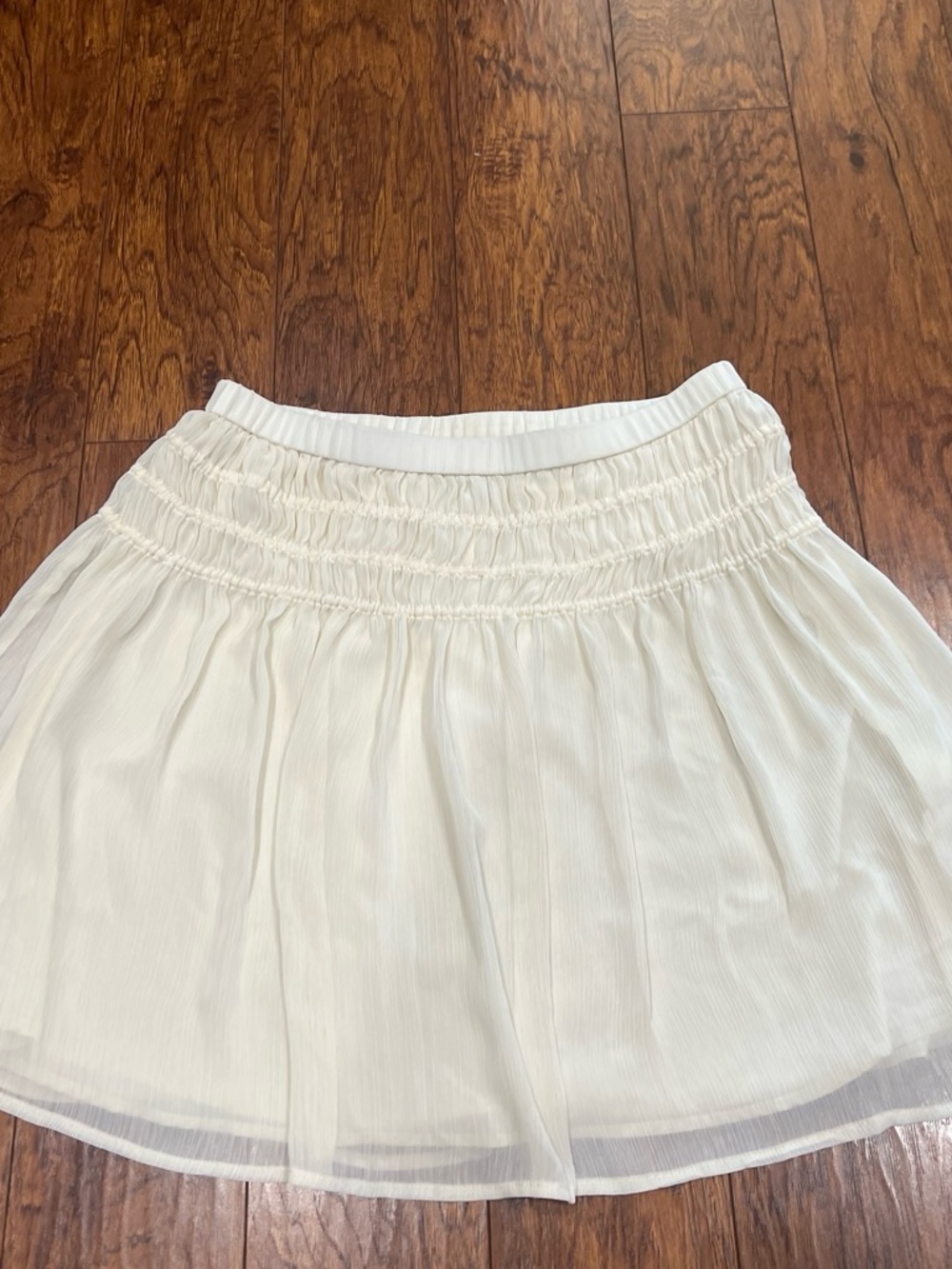 Banana Republic Cream Smocked Waist Mini Skirt